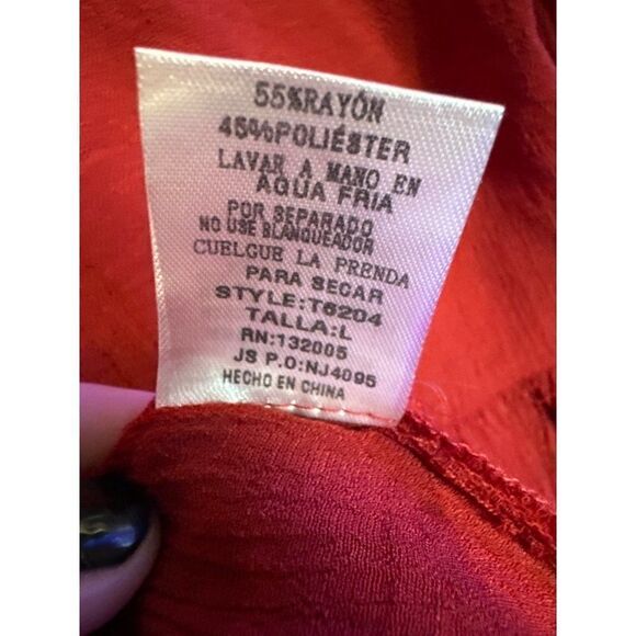Entro NWOT Maroon Red Blouse Too With Embroidery  Size Small - Picture 11 of 12